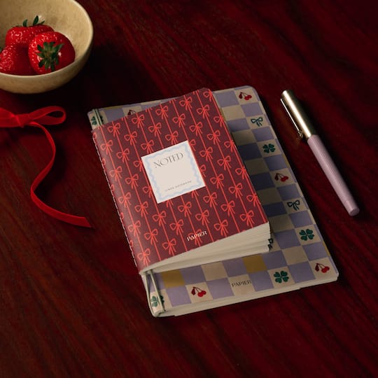 Papier Checkerboard & Bows Softcover Lined Notebook Set